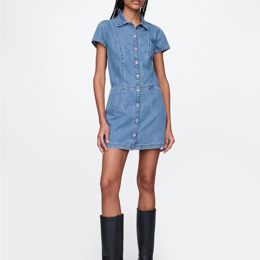 Gap Ultrasoft Denim Mini Shift Dress